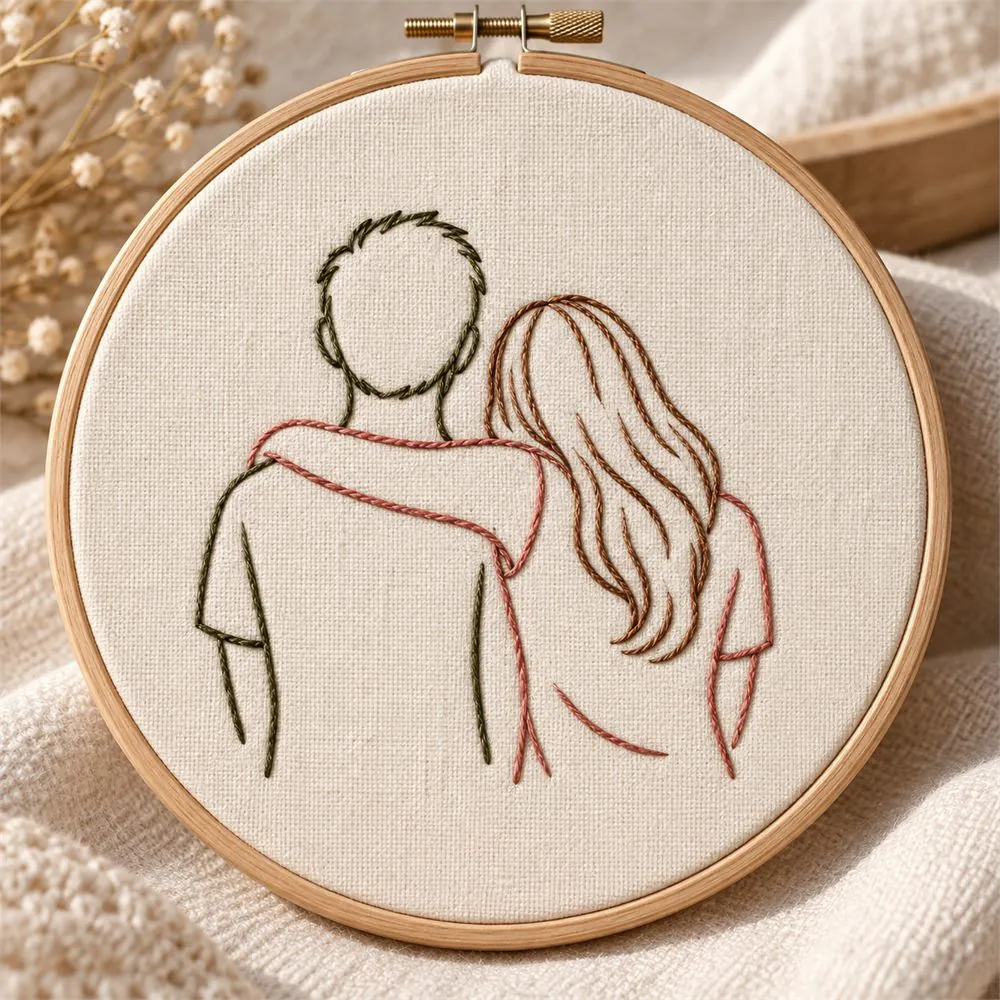 Retrato de casal número 2 bordado