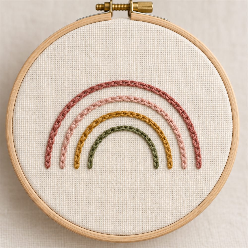 Arco-íris minimalista número 7 bordado